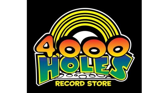This is the logo for the music store 4000 Holes Records Located off of Monroe Street in Spokane, Washington.